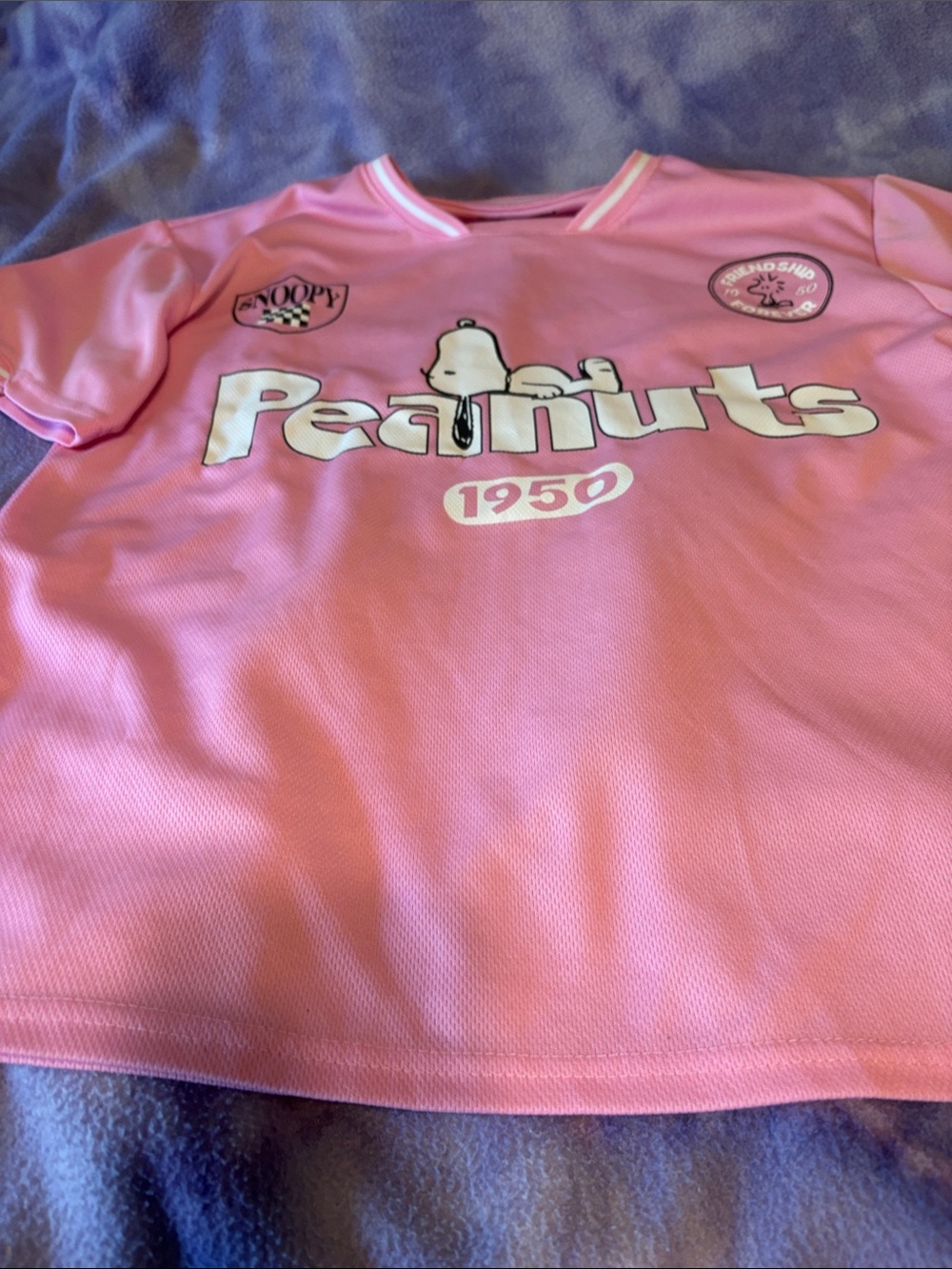 Peanuts Pink Snoopy Logo Jersey